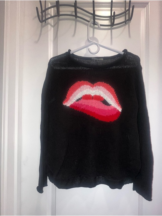 Wooden Ships Sweaters - Wooden Ships smooch lips black sweater